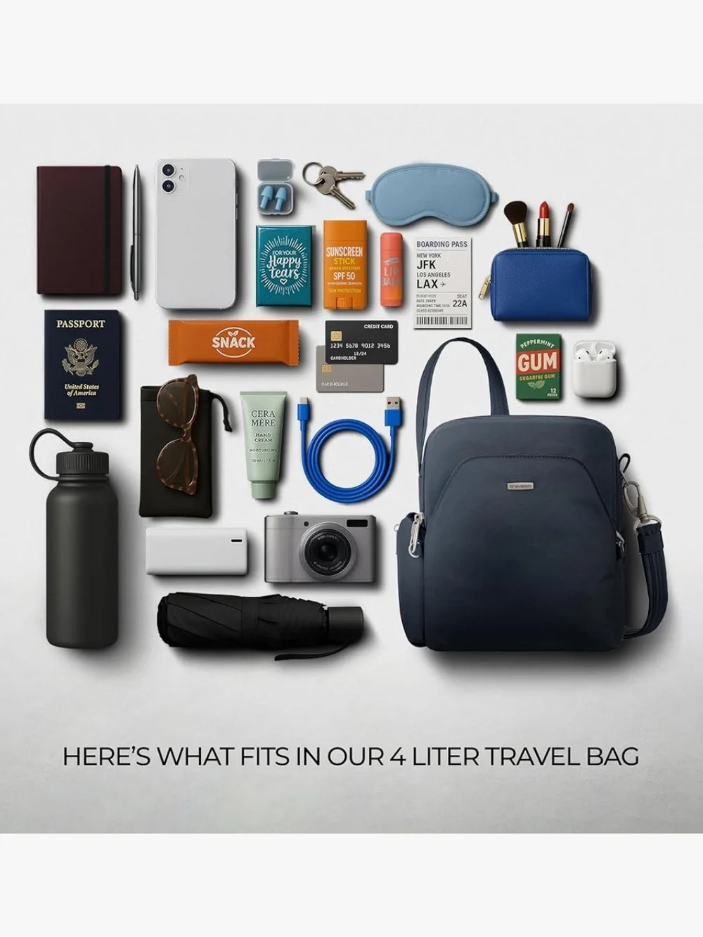 Travelon Anti-Theft Classic Travel Bag Blue Crossbody unisex